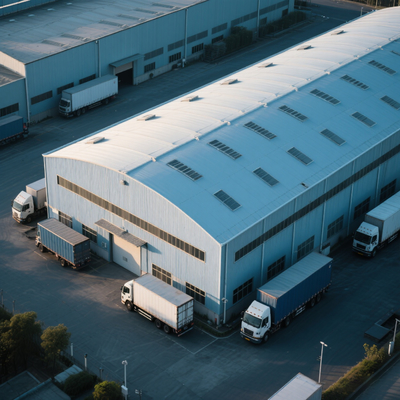 Cladding Earthquake Against 7-9 Grade Prefabricated Metal Warehouse With Sandwich Panel Steel Sheet