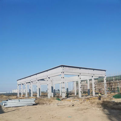 Fire Resistance Steel Frame Building Construction High Durability Prefab Metal Warehouses