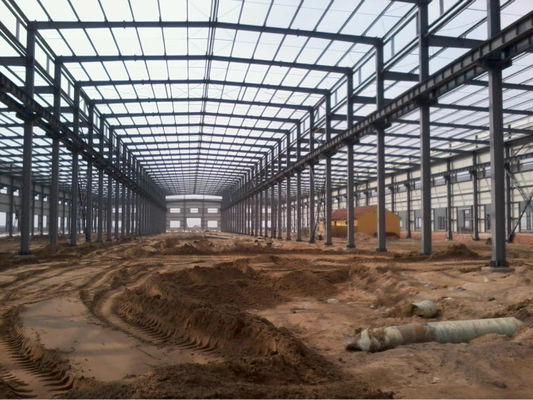 Customizable Steel Structure Warehouse With H Section Frame And Steel Color Sheet Wall Panel