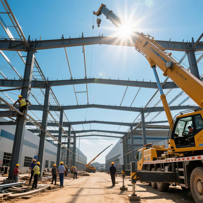 Portal Frame Prefab Pre Assembled Steel Workshop Building Storage Garage Hot Rolled Section Construction