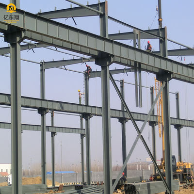 Multi Story Prefabricated Steel Frame Building with Insulated Wall Panel and High Versatility