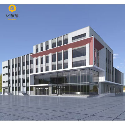 Multi Story Prefabricated Steel Frame Building with Insulated Wall Panel and High Versatility