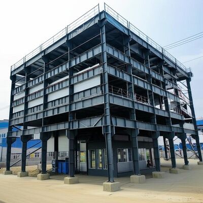 Multi Story Prefabricated Steel Building with 50 Years Using Life Q355B Material Grade and 20-30% Lower Cost